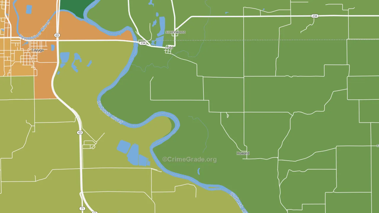 Lodi, IN Map of Assault Rates