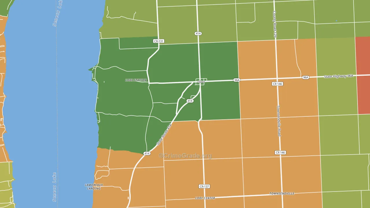 Lodi, NY Map of Assault Rates