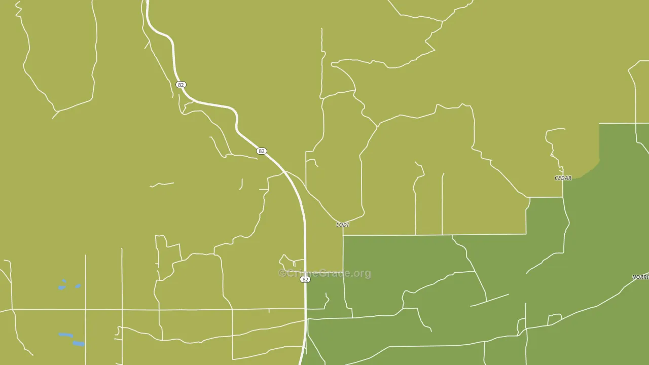 Lodi, OK Map of Assault Rates