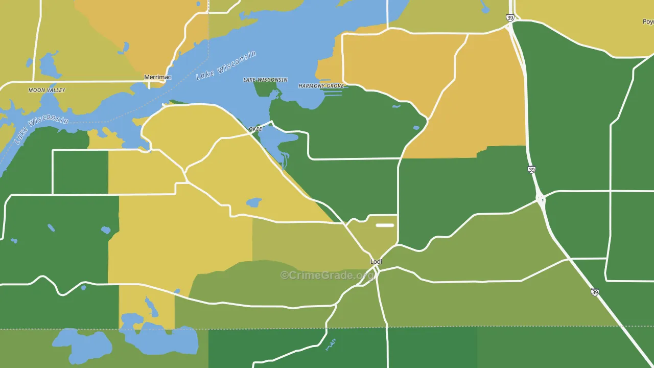 Lodi, WI Map of Assault Rates
