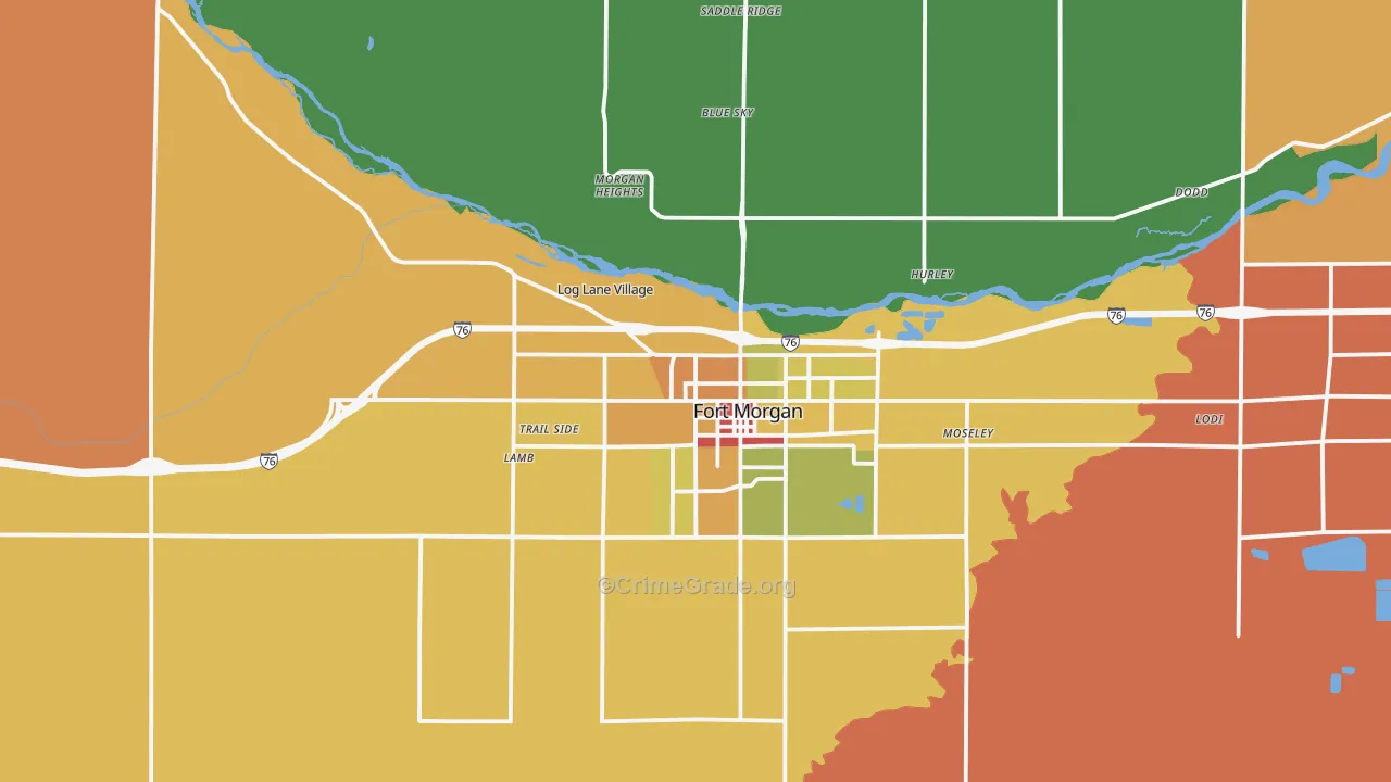 Log Lane Village, CO Map of Assault Rates