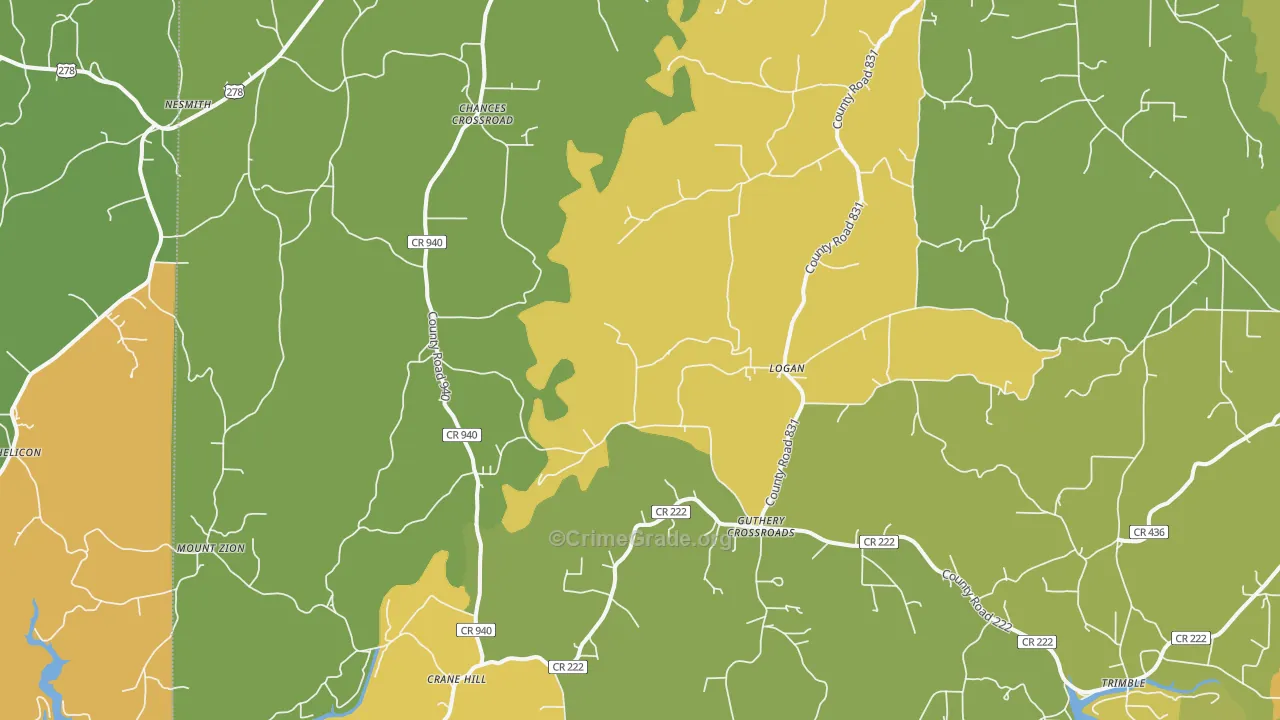 Logan, AL Map of Assault Rates