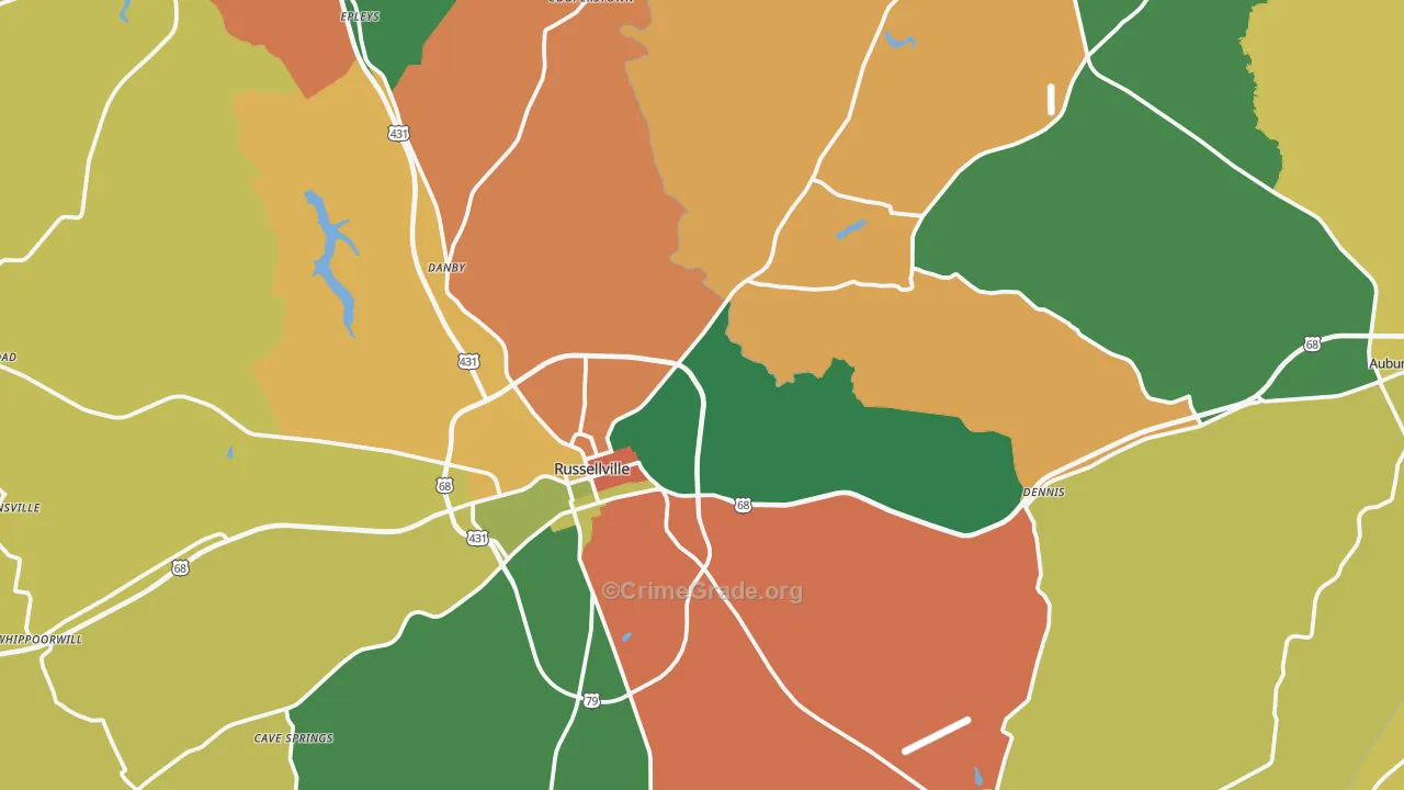 Logan County, KY Map of Assault Rates