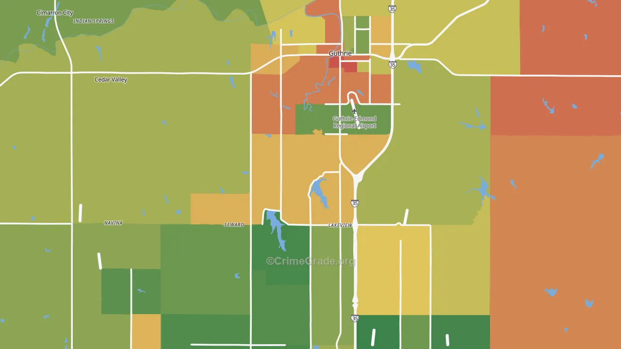 Logan County, OK Map of Assault Rates