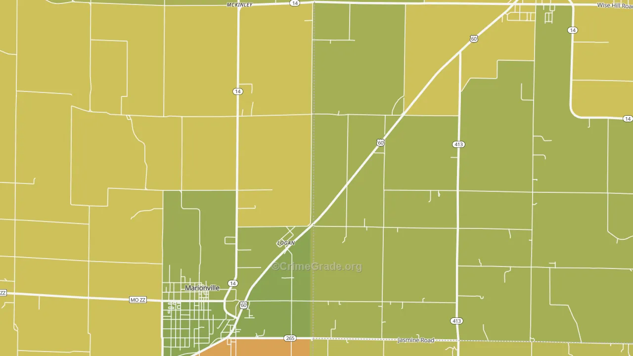 Logan, MO Map of Assault Rates