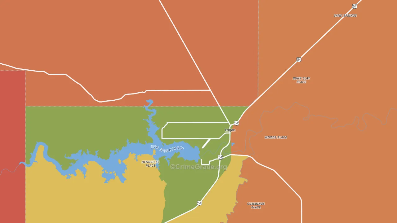 Logan, NM Map of Assault Rates