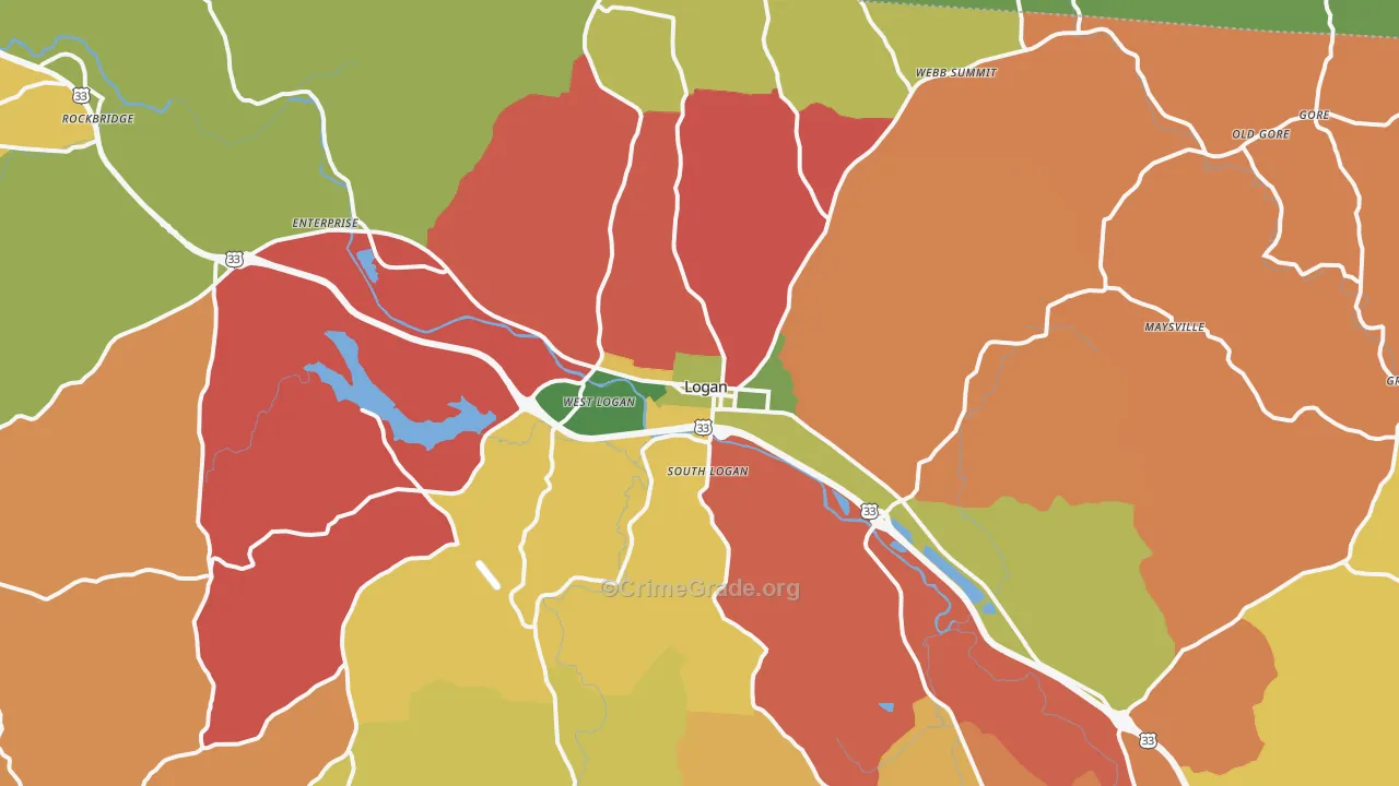 Logan, OH Map of Assault Rates