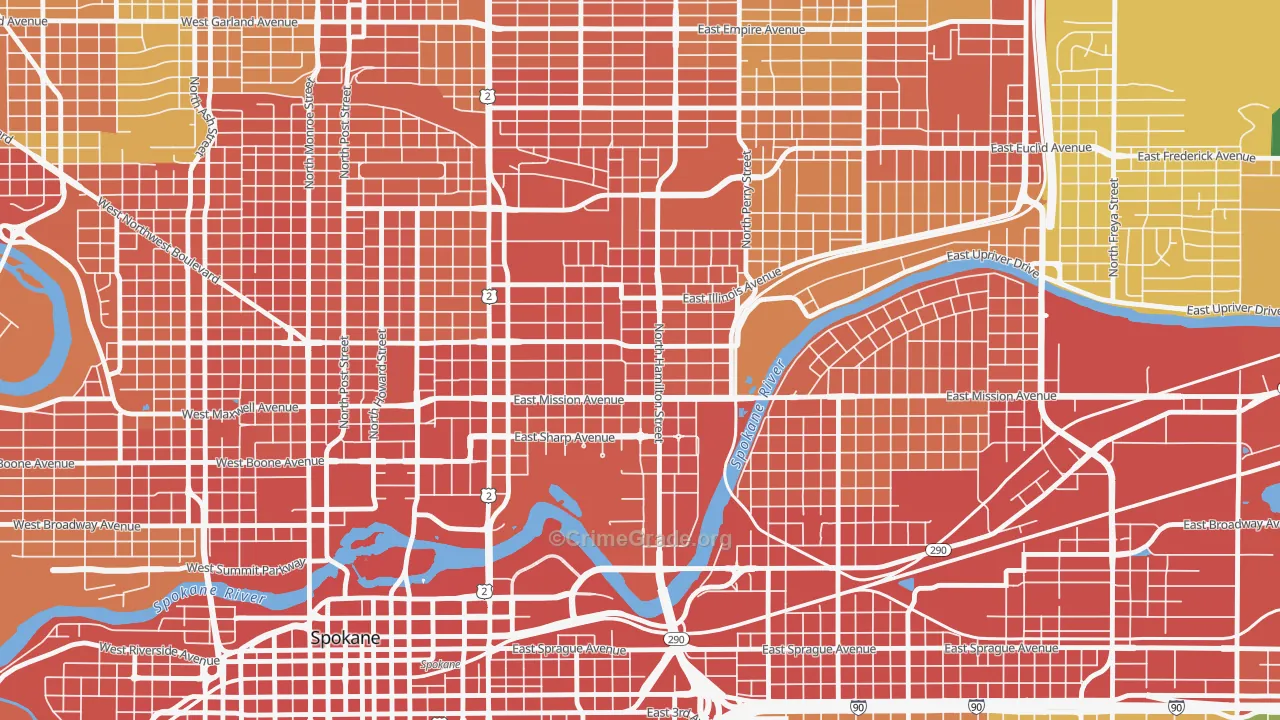 Logan, Spokane, WA Map of Assault Rates