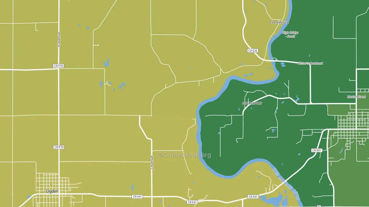 Logansport, IA Map of Assault Rates