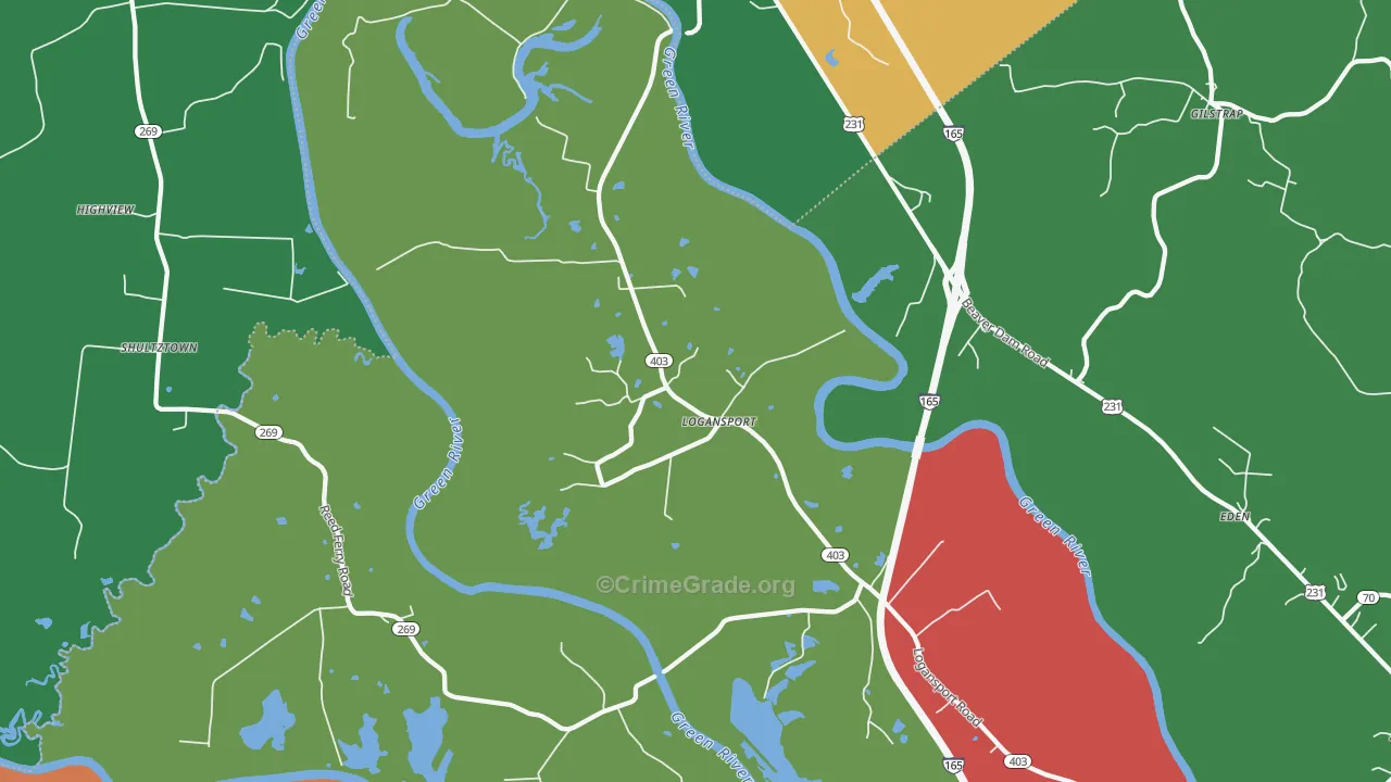 Logansport, KY Map of Assault Rates