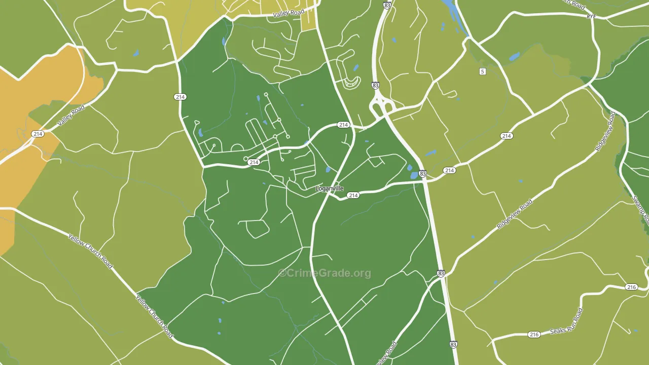 Loganville, PA Map of Assault Rates
