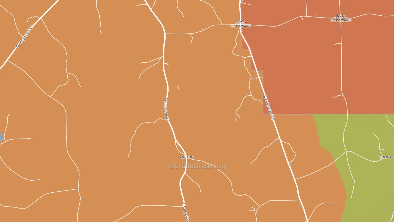 Logton, AL Map of Assault Rates