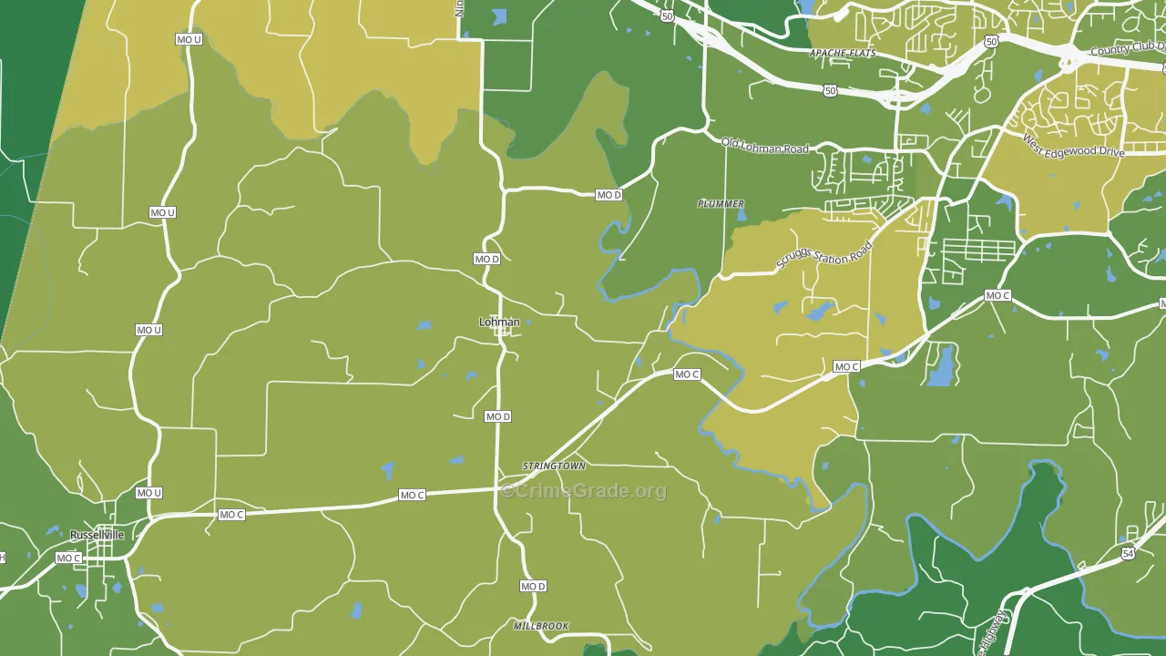 Lohman, MO Map of Assault Rates