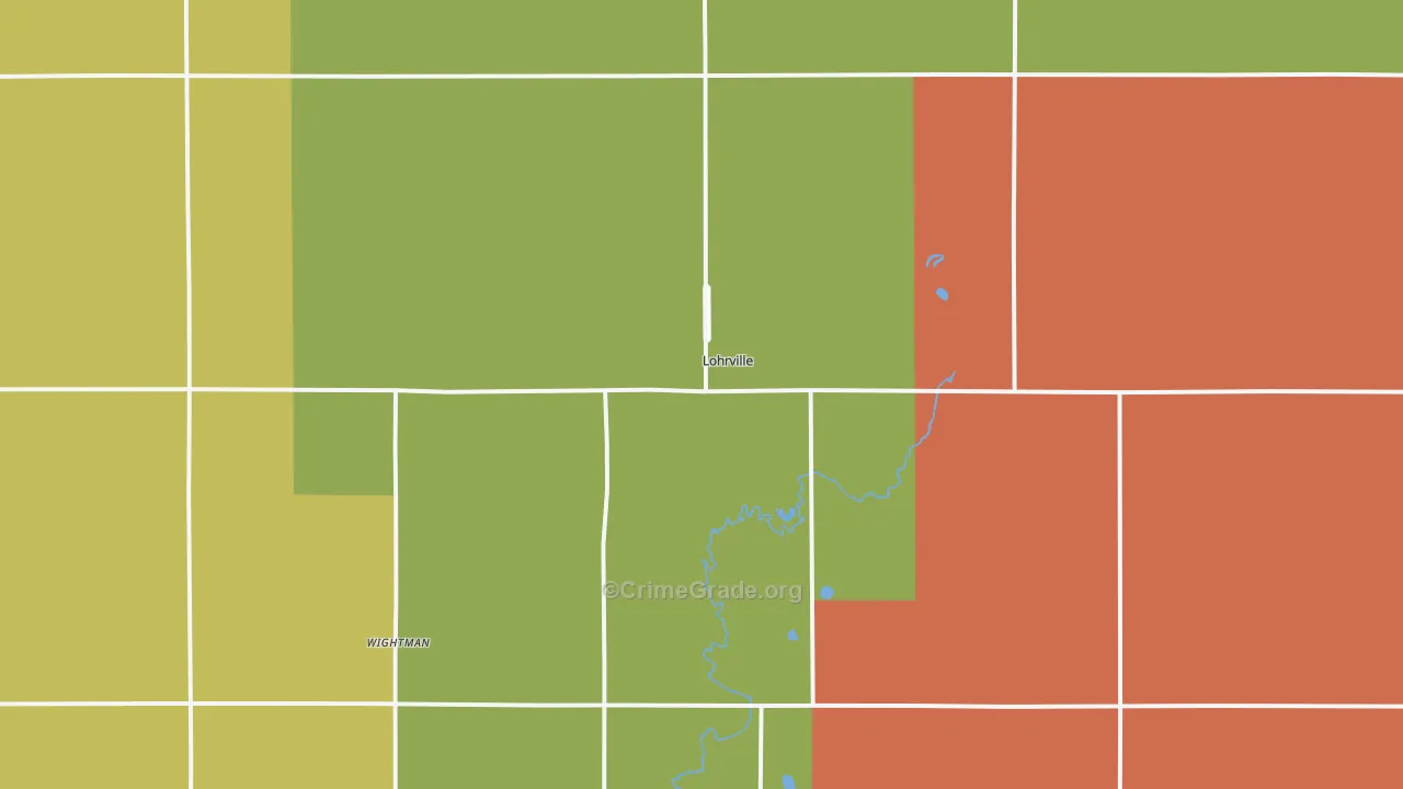 Lohrville, IA Map of Assault Rates