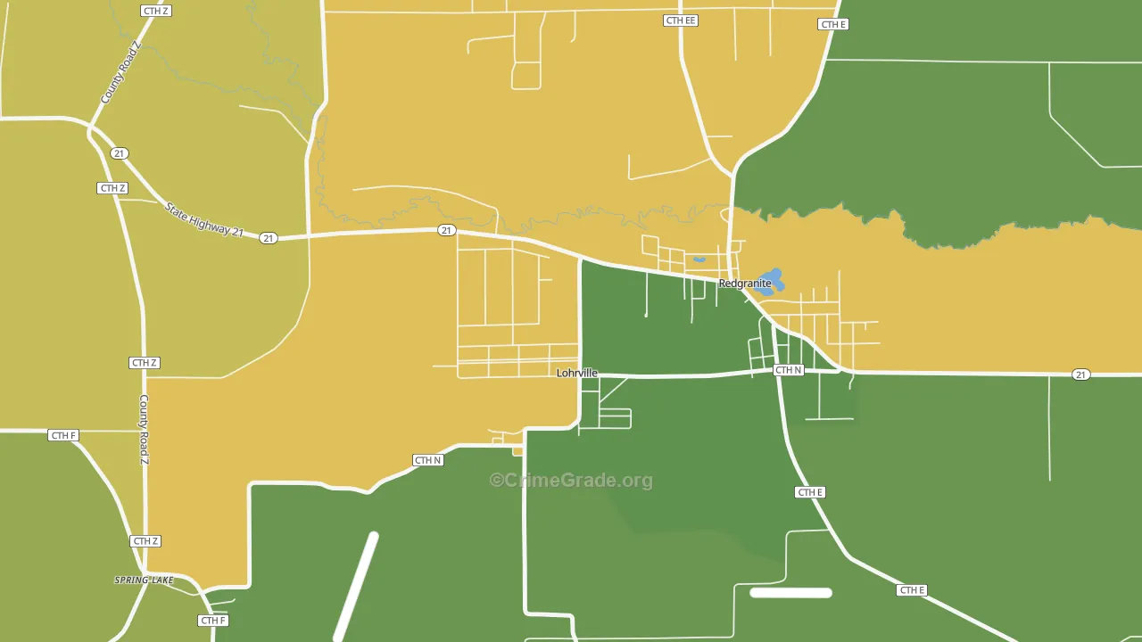 Lohrville, WI Map of Assault Rates