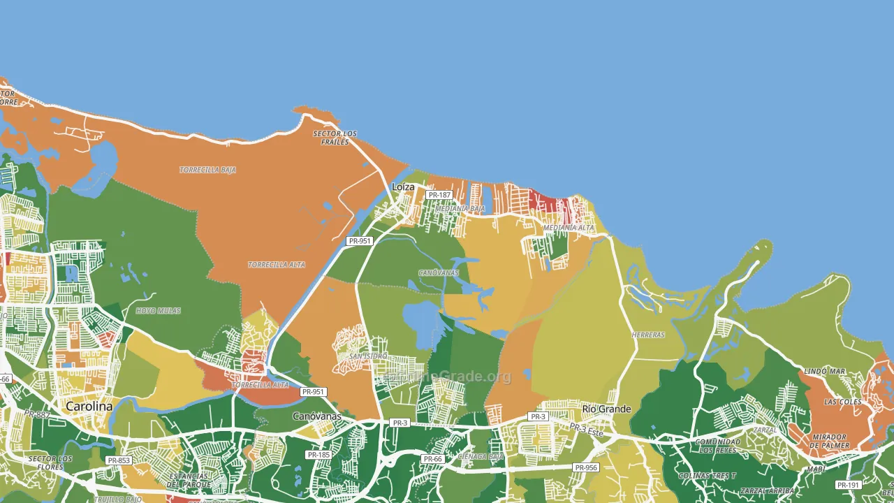 Loiza Municipio, PR Map of Assault Rates