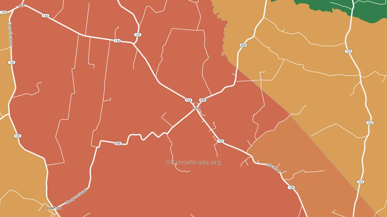 Lola, KY Map of Assault Rates