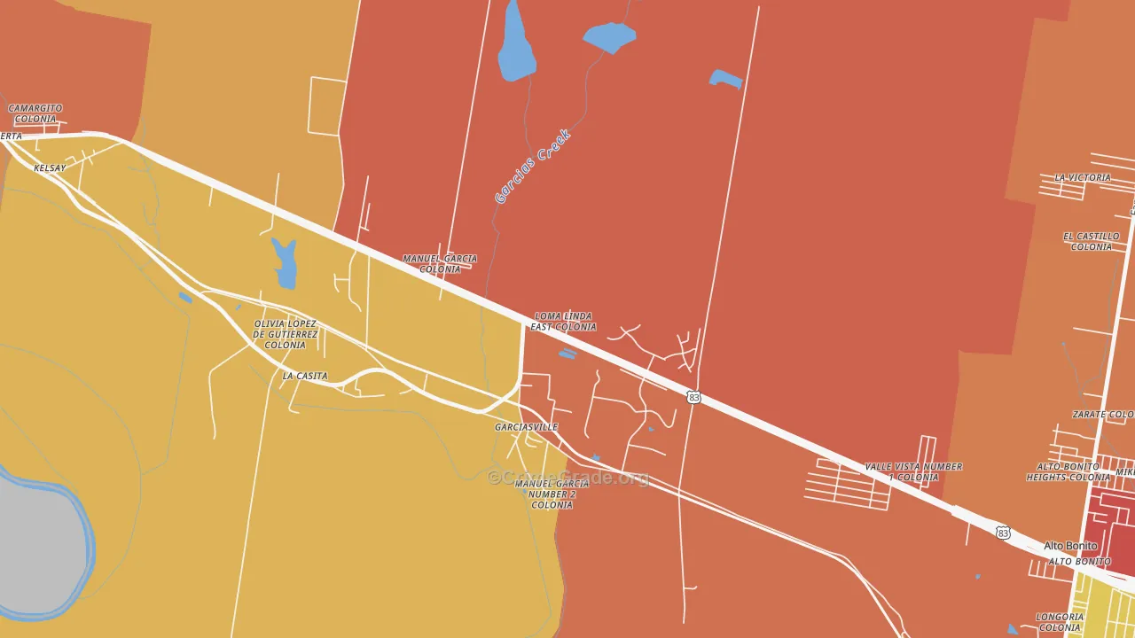 Loma Linda East, TX Map of Assault Rates