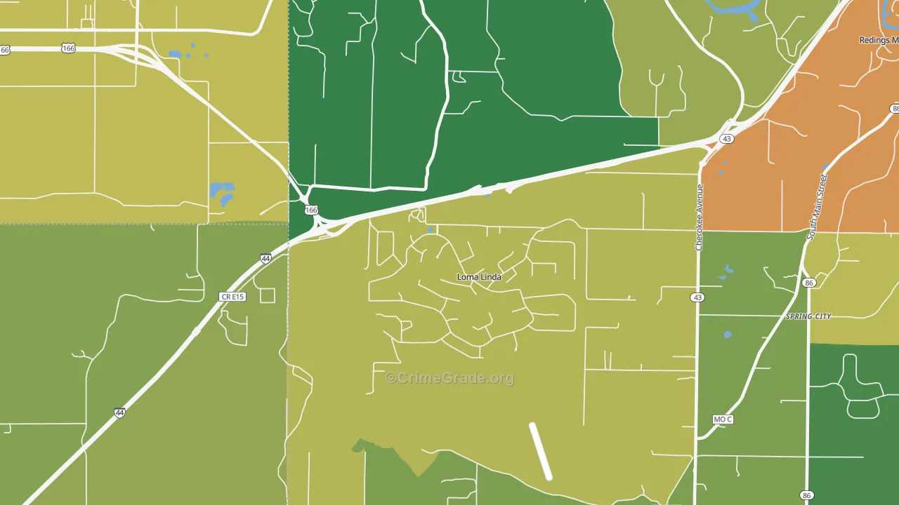 Loma Linda, MO Map of Assault Rates