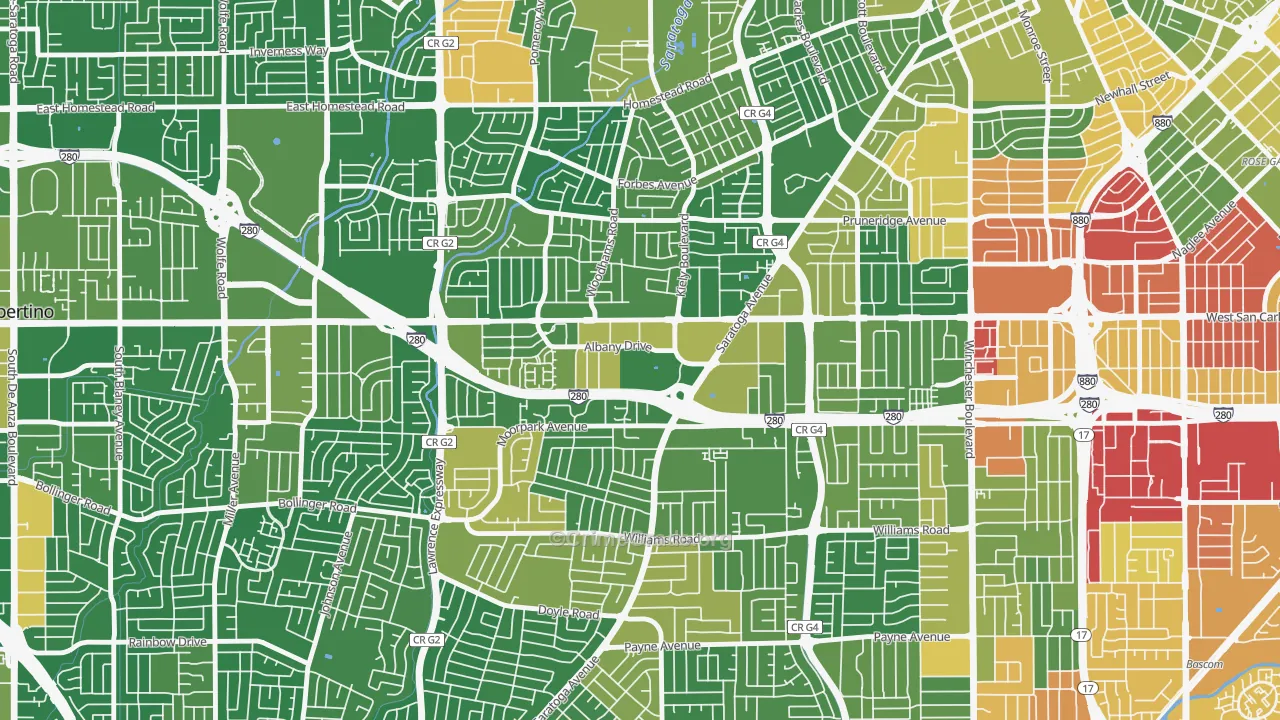 Loma Linda, San Jose, CA Map of Assault Rates