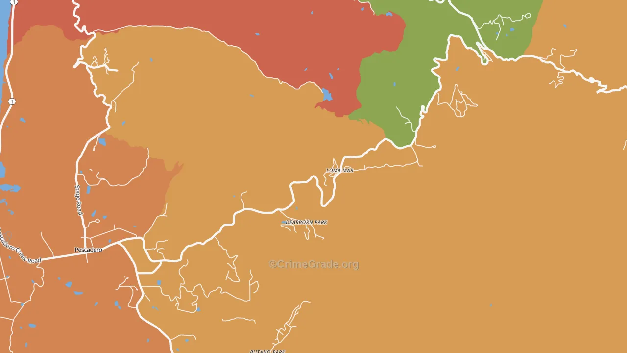 Loma Mar, CA Map of Assault Rates