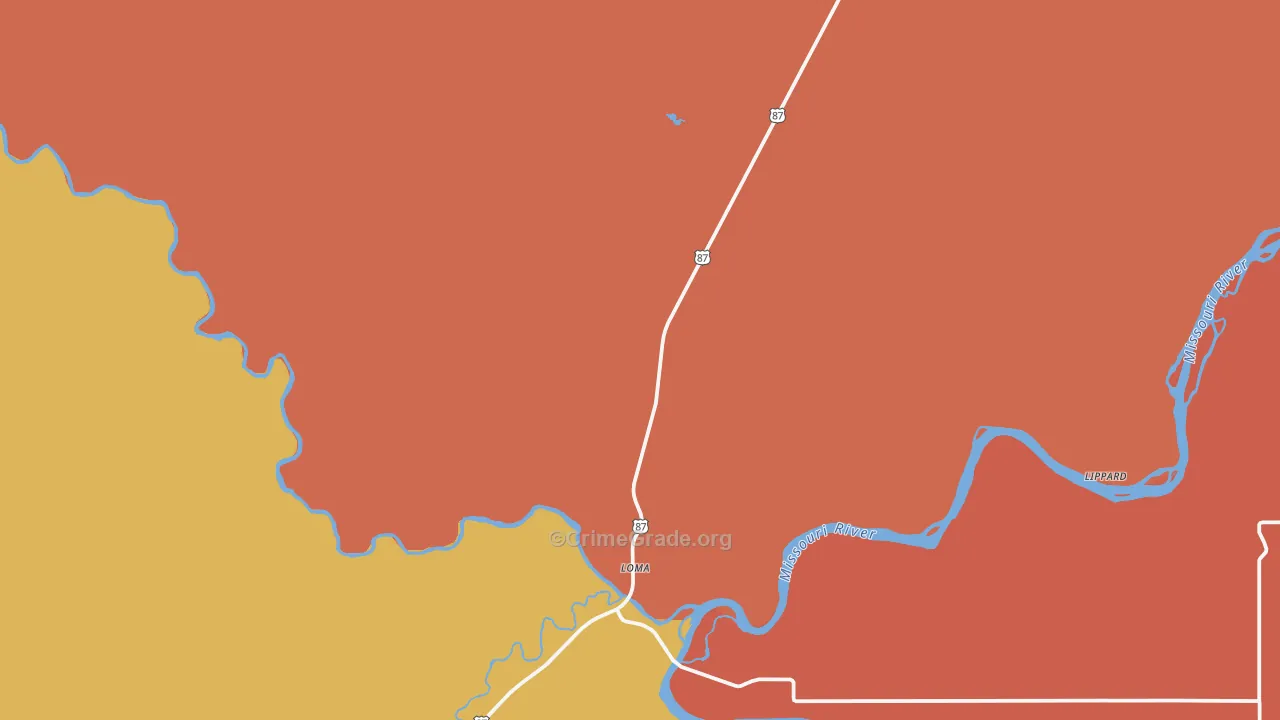Loma, MT Map of Assault Rates