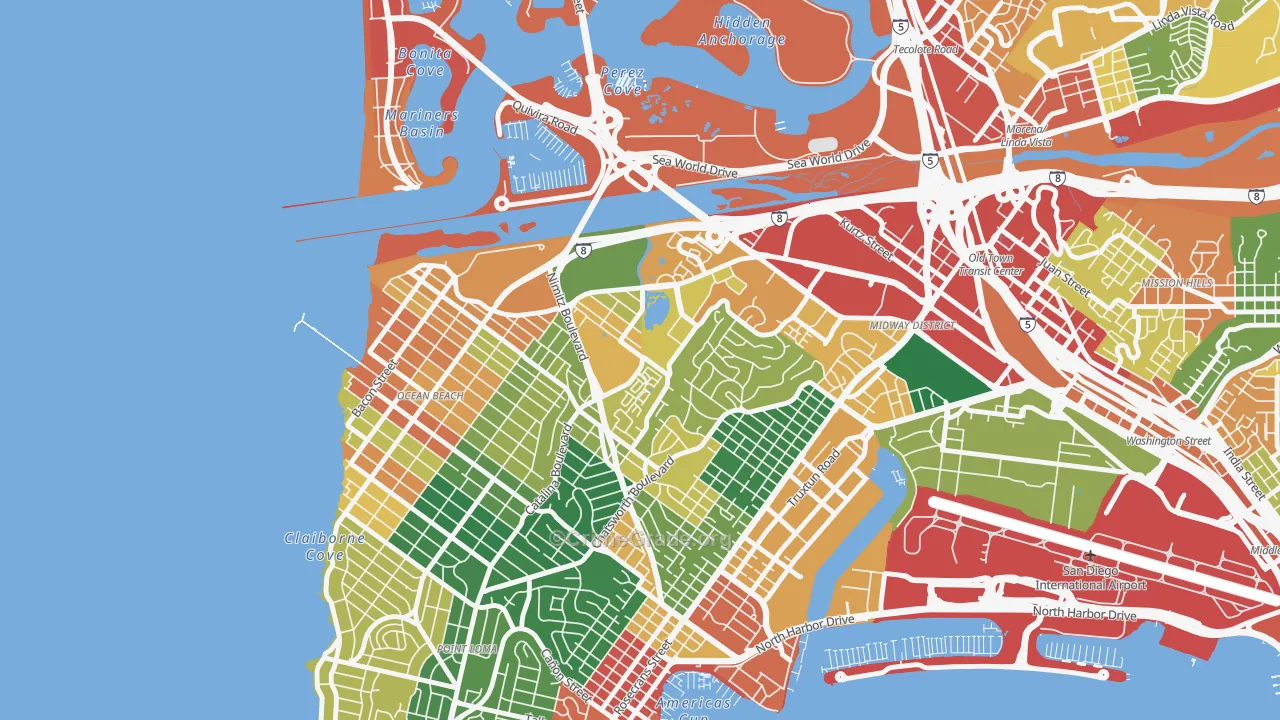 Loma Portal, San Diego, CA Map of Assault Rates