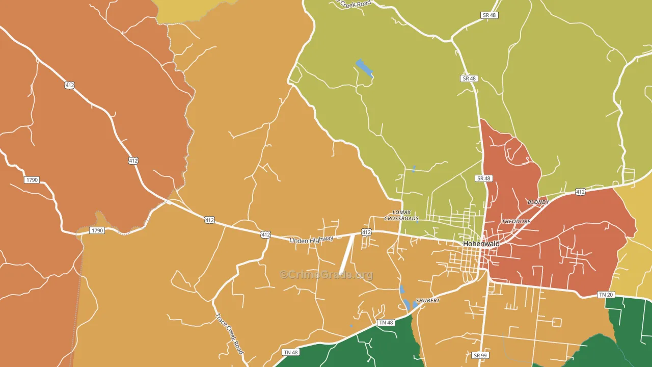 Lomax Crossroads, TN Map of Assault Rates