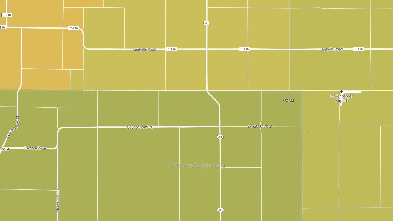 Lombardville, IL Map of Assault Rates
