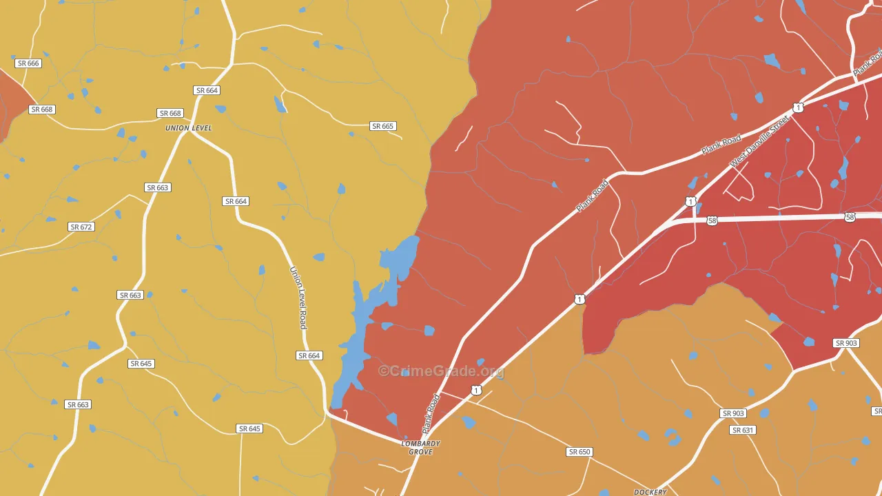 Lombardy Grove, VA Map of Assault Rates