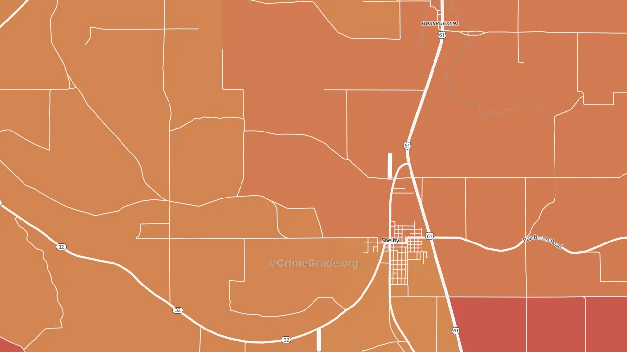 Lombardy, MS Map of Assault Rates