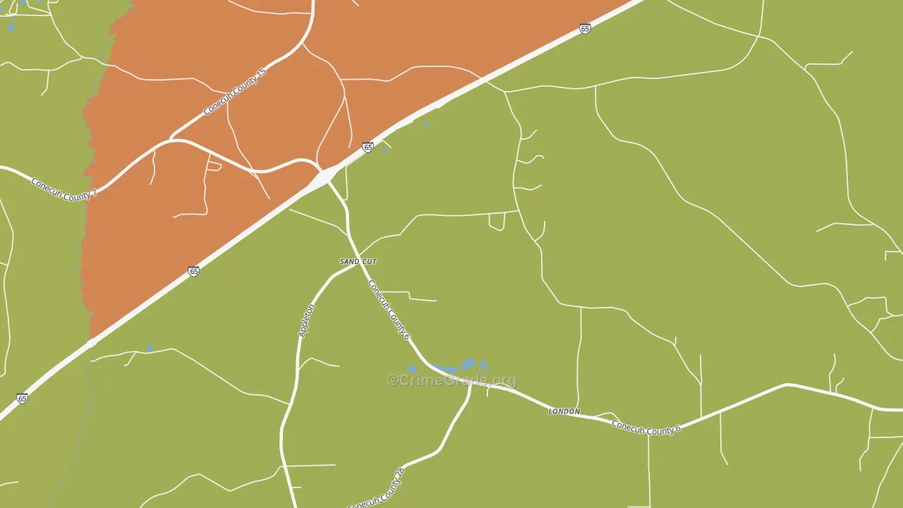 London, AL Map of Assault Rates