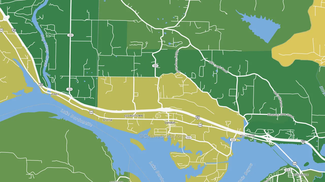 London, AR Map of Assault Rates