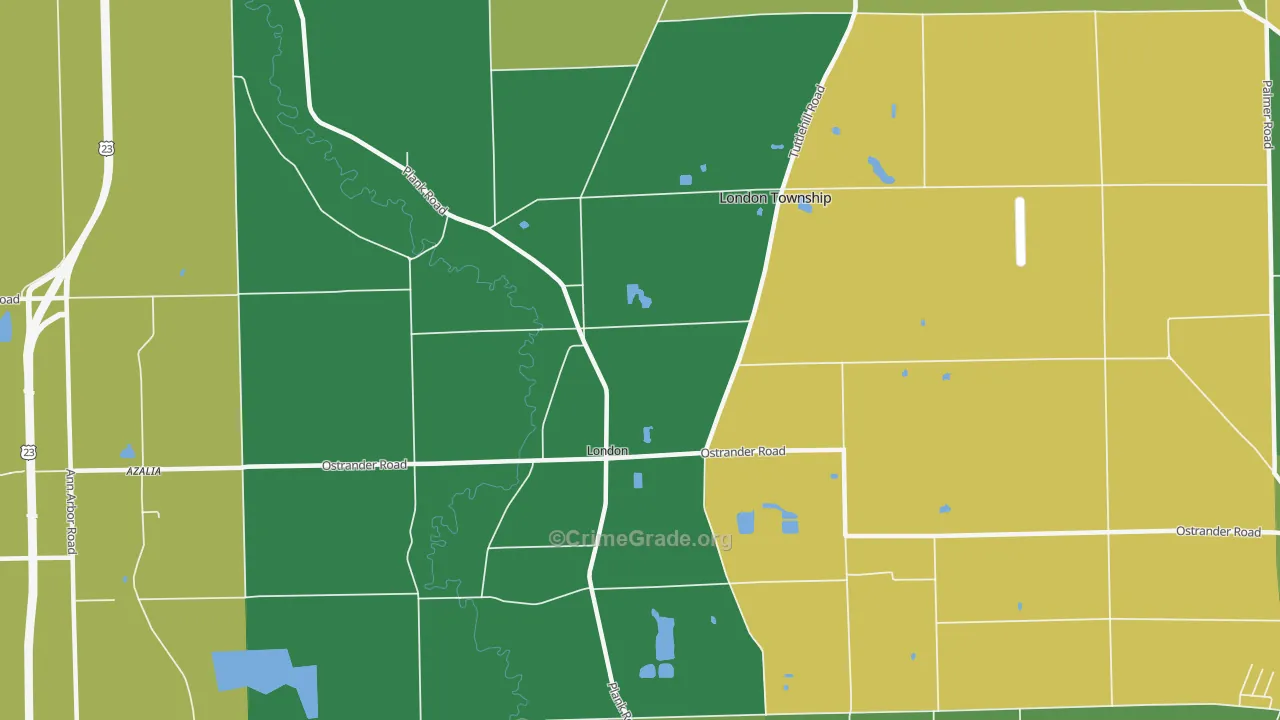 London, MI Map of Assault Rates