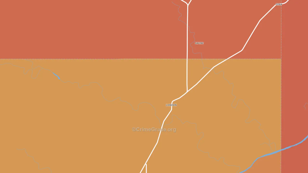 London, TX Map of Assault Rates