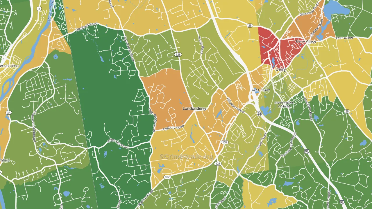 Londonderry, NH Map of Assault Rates