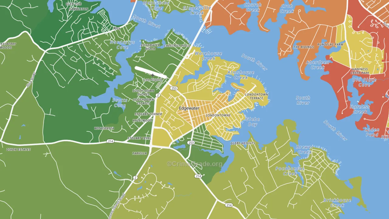 Londontowne, Edgewater, MD Map of Assault Rates