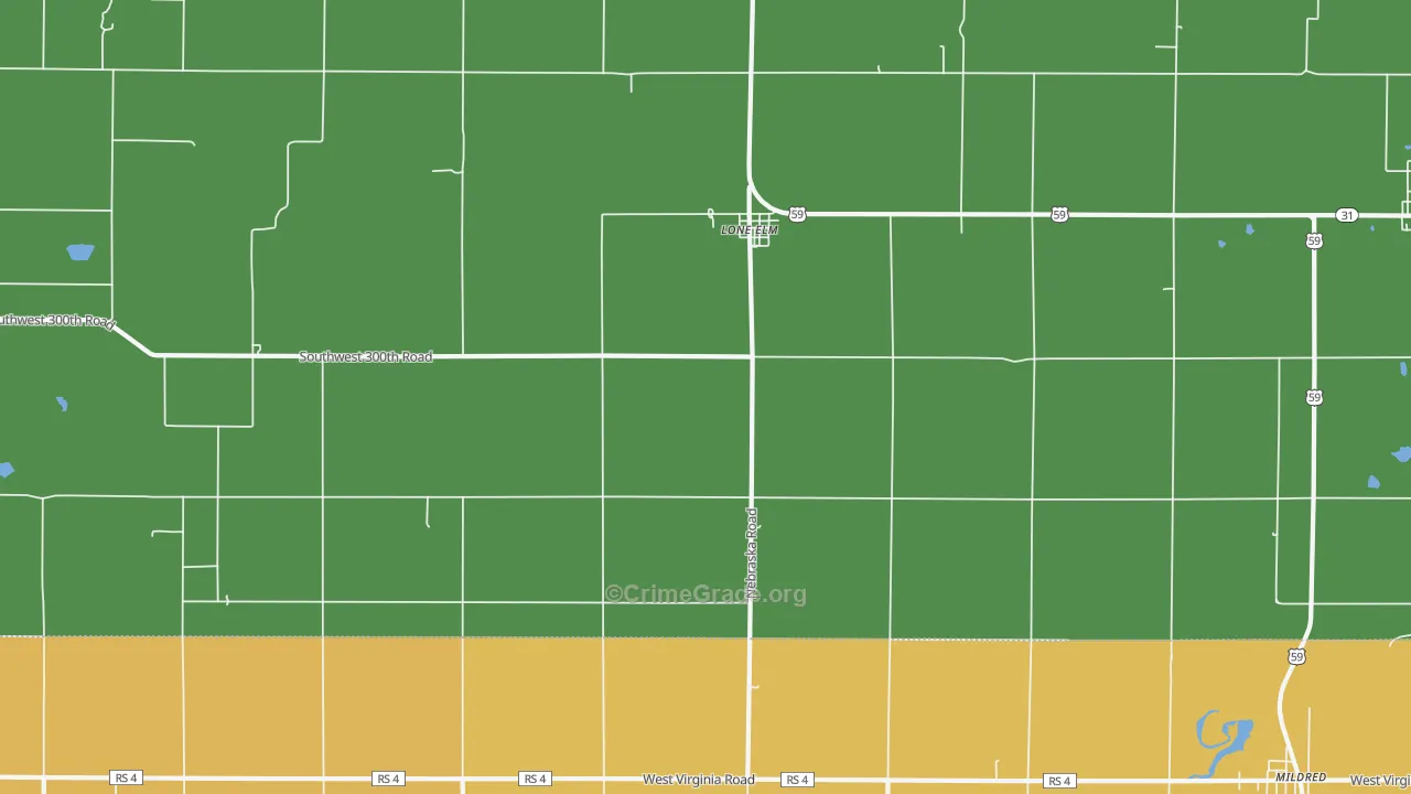 Lone Elm, KS Map of Assault Rates