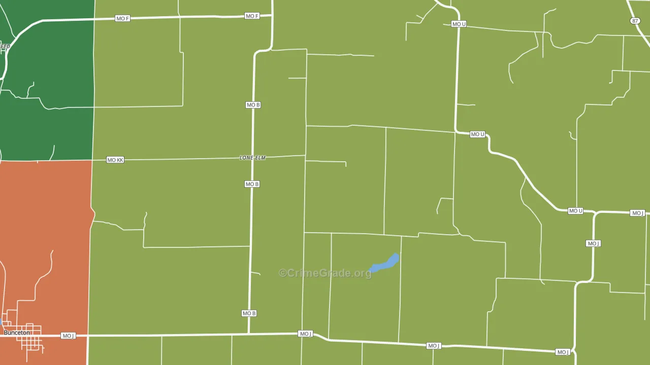 Lone Elm, MO Map of Assault Rates