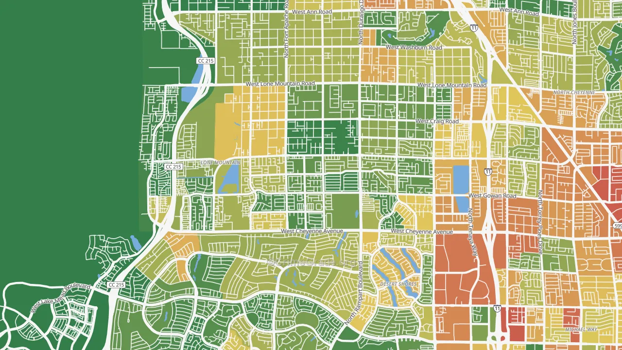 Lone Mountain, Las Vegas, NV Map of Assault Rates