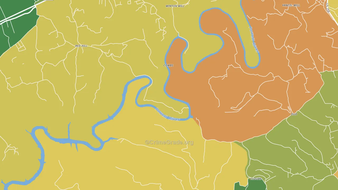 Lone Mountain, TN Map of Assault Rates