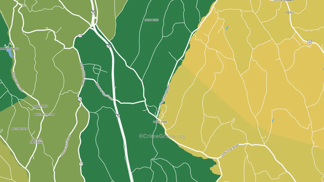 Lone Pine, PA Map of Assault Rates