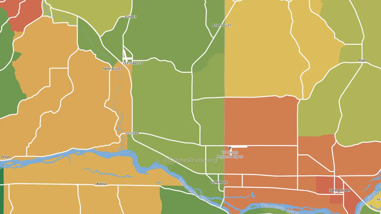 Lone Rock, WI Map of Assault Rates