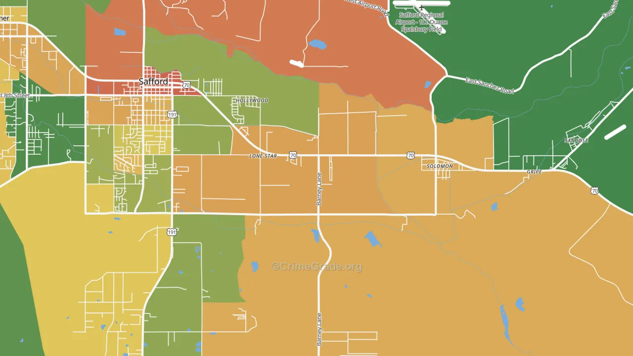 Lone Star, AZ Map of Assault Rates