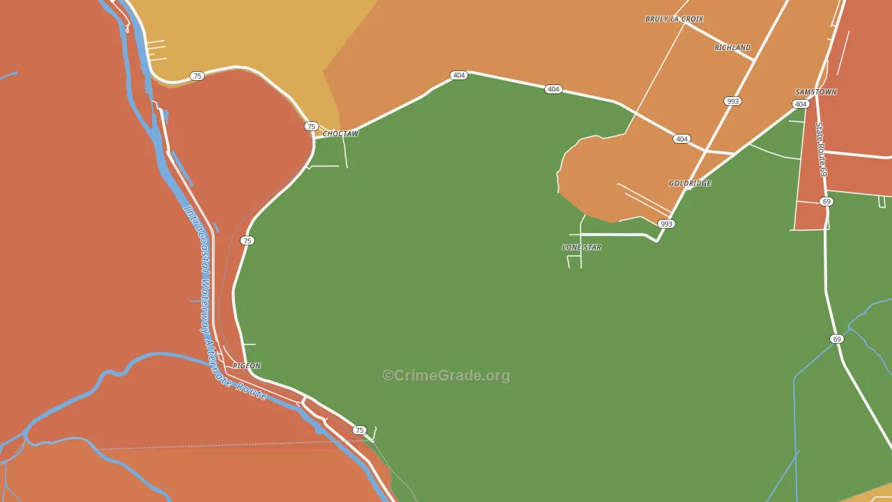 Lone Star, LA Map of Assault Rates