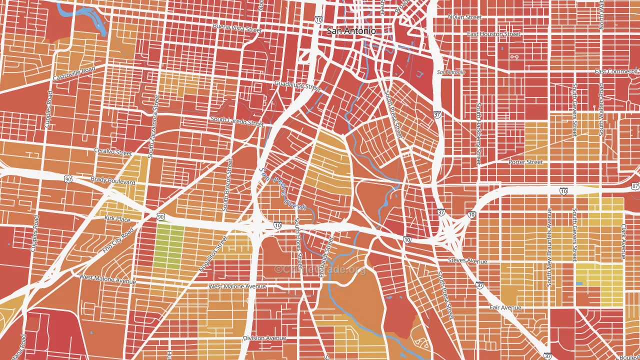 Lone Star, San Antonio, TX Map of Assault Rates