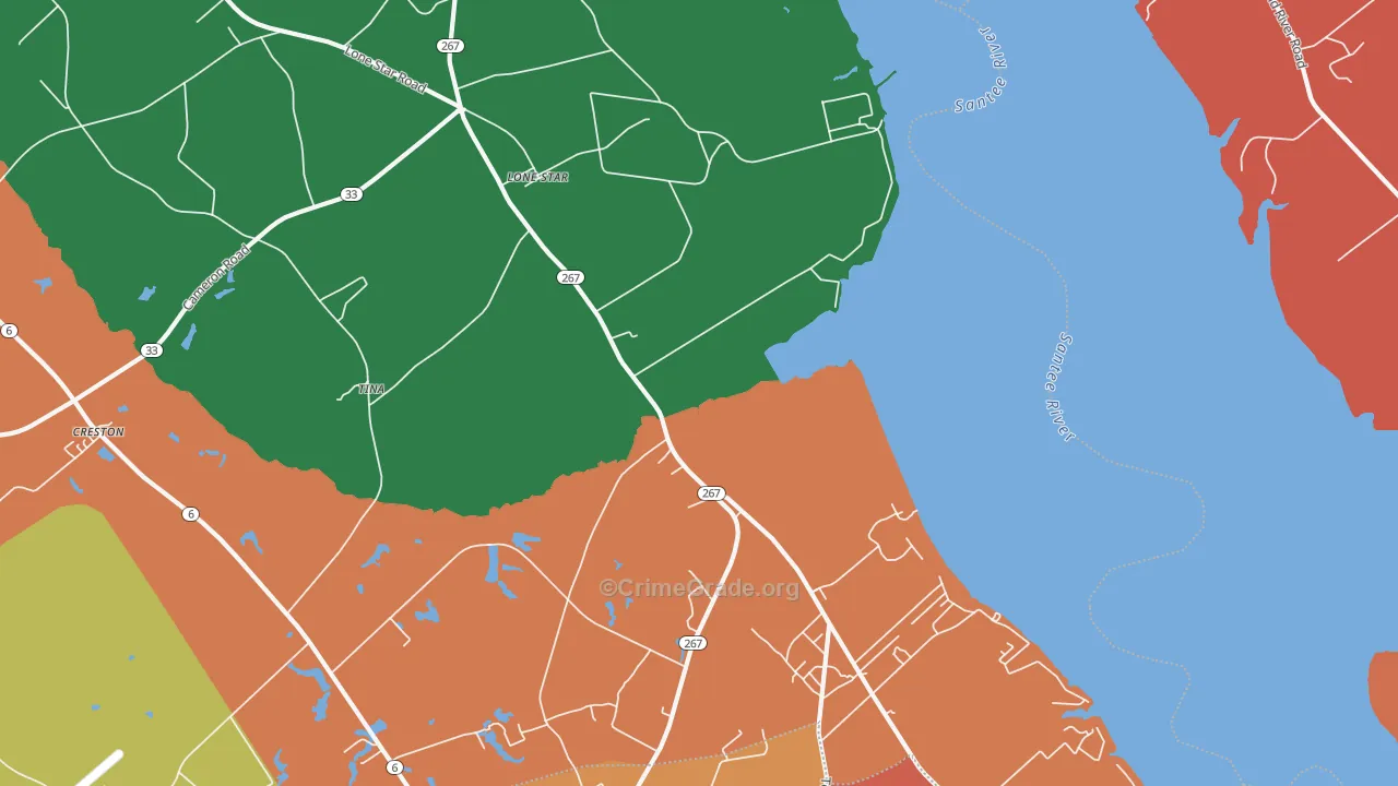 Lone Star, SC Map of Assault Rates