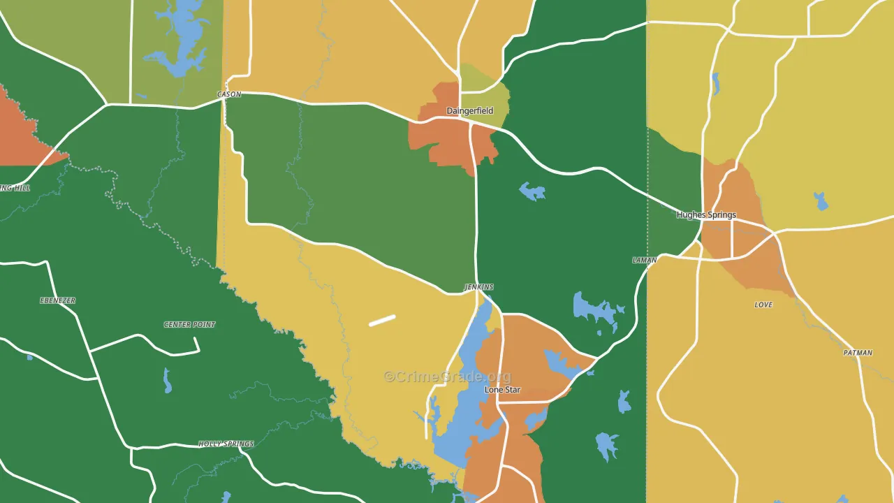 Lone Star, TX Map of Assault Rates