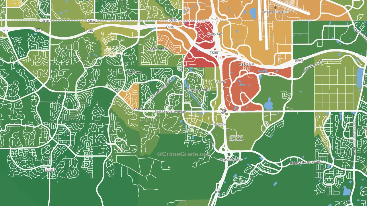 Lone Tree, CO Map of Assault Rates
