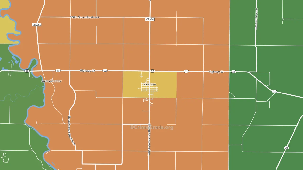 Lone Tree, IA Map of Assault Rates